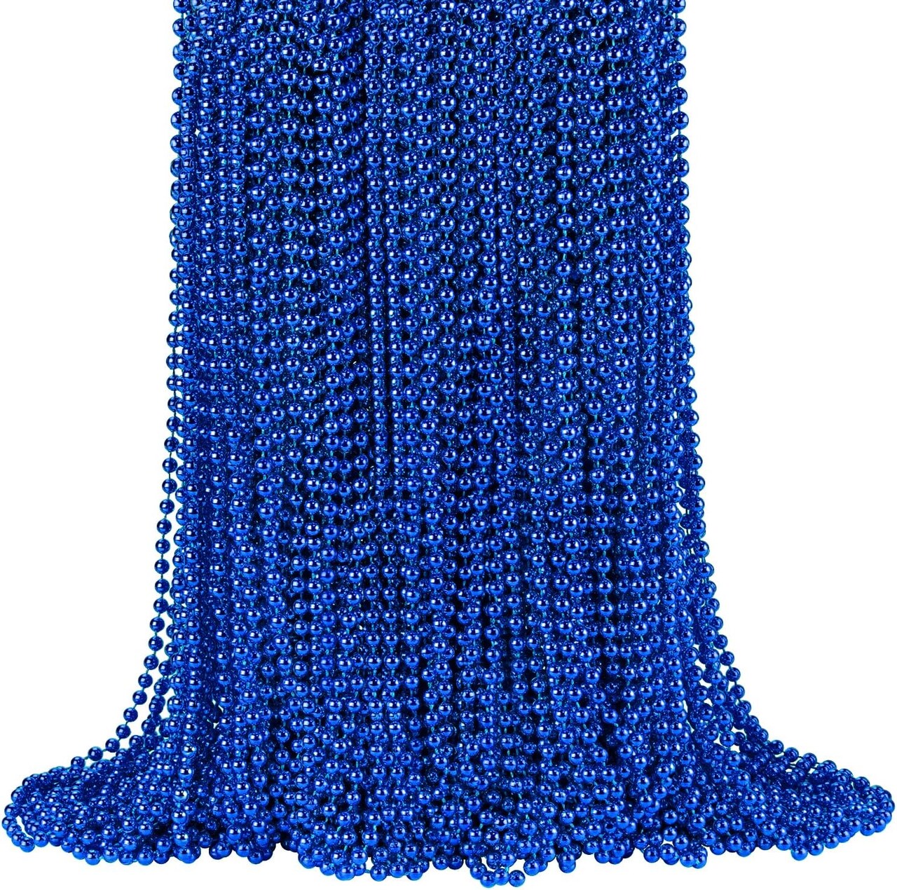 144 PCS Blue 33" Bead Necklaces – Mardi Gras, Christmas, 4th of July & Carnival Party Favors